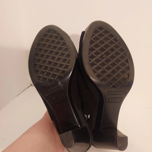 Aerosoles Heelrest Black Suede Haven Peep Toe Slingback Heels in Size 7 M - Picture 10 of 14